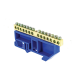 Шина "0" N (6х9мм) 14 отверстий латунь синий изолятор на DIN-рейку EKF PROxima