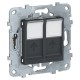 Розетка компьютерная с/у, 2хRJ45, категория 6 UTP, антрацит UNICA NEW Schneider Electric