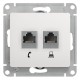 Розетка телефонная/компьютерная RJ11 + RJ45 категория 5е, белая, механизм Schneider Electric