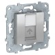 Розетка компьютерная с/у, 1хRJ45, категория 5е UTP, алюминий UNICA NEW Schneider Electric