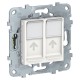 Розетка компьютерная с/у, 2хRJ45, категория 5е UTP, белый UNICA NEW Schneider Electric