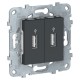 Розетка для передачи данных с/у, 2хUSB-Коннектор, антрацит UNICA NEW Schneider Electric