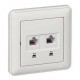 Розетка компьютерная 2хRJ45 категории 5е, в сборе, белый W59 Schneider Electric