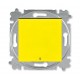 Выключатель кнопочный одноклавишный с подсветкой ABB Levit жёлтый / дымчатый чёрный 3559H-A91447 64W ABB