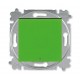 Выключатель кнопочный одноклавишный с подсветкой ABB Levit зелёный / дымчатый чёрный 3559H-A91447 67W ABB