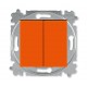Выключатель кнопочный двухклавишный ABB Levit оранжевый / дымчатый чёрный 3559H-A87445 66W ABB