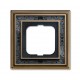 Рамка 1-постовая, Династия, Латунь античная, черная роспись 1721-843-500 ABB