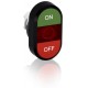 Кнопка двойная MPD3-11R (зеленая/красная) красная линза с текстом (ON/OFF) ABB