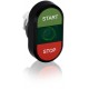 Кнопка двойная MPD4-11G (зеленая/красная) зеленая линза с тексто м (START/STOP) ABB